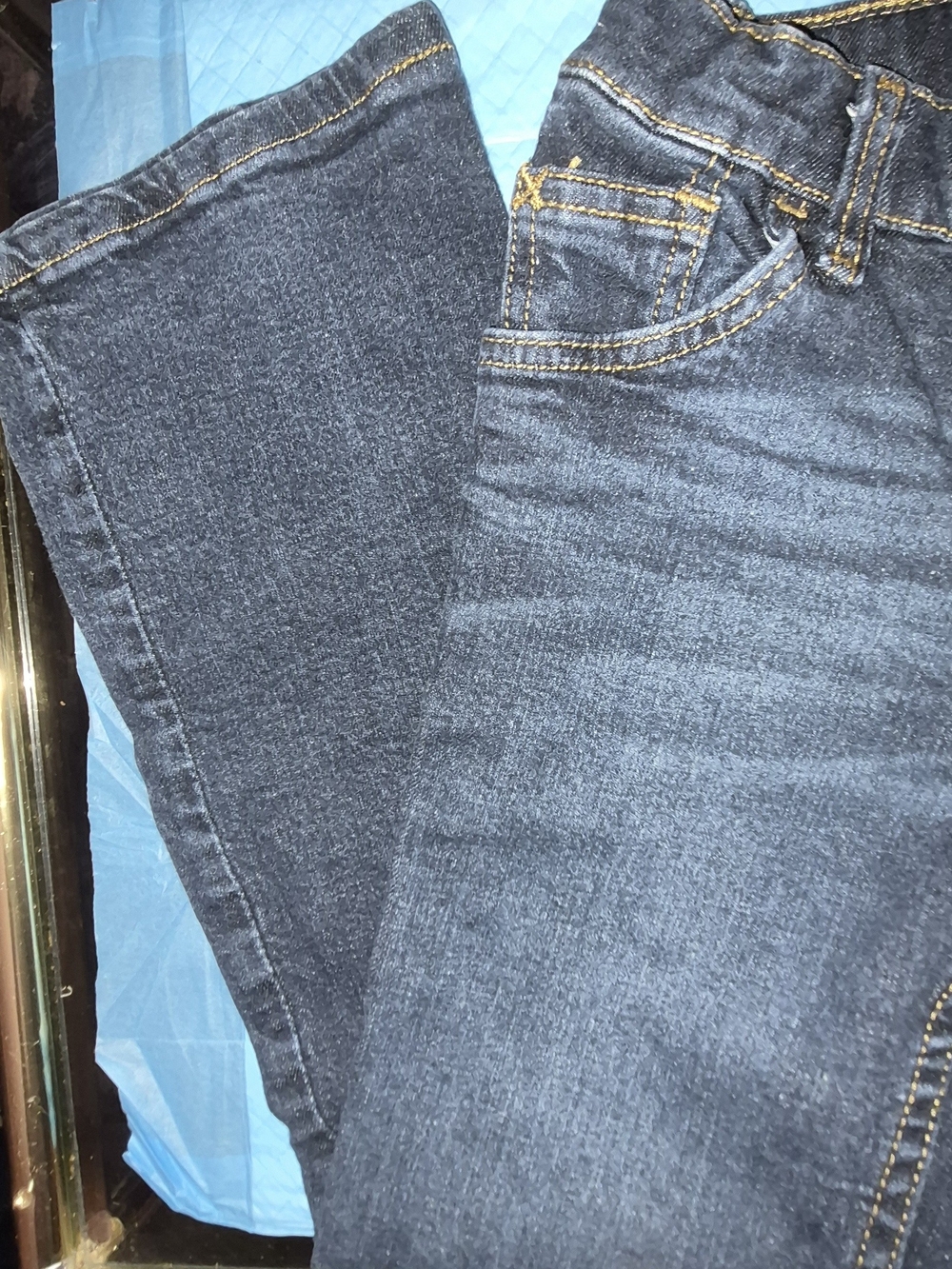 Girls Dark Blue Denim Jeans - Picture 2 of 8